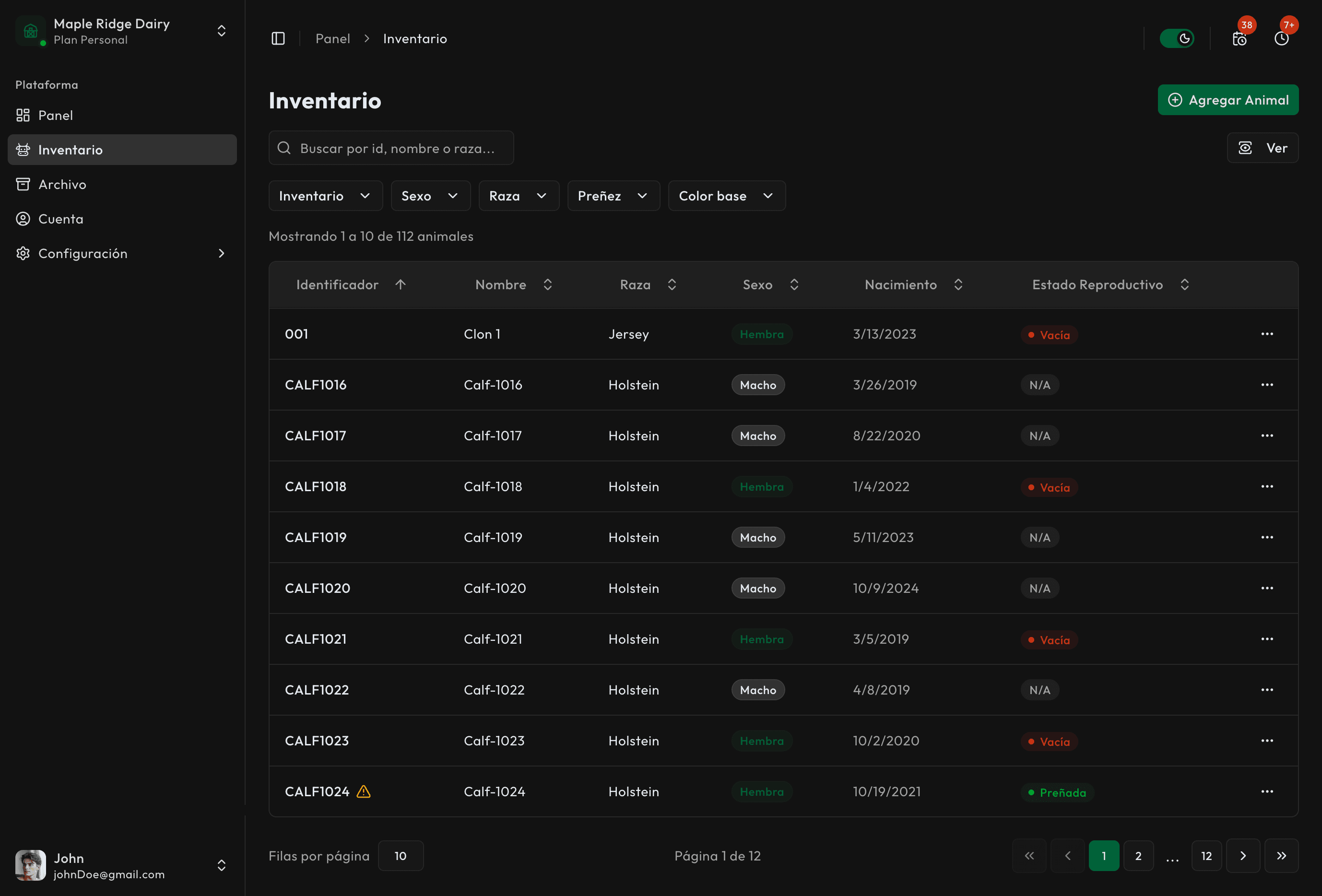 Módulo de inventario de Kapataz